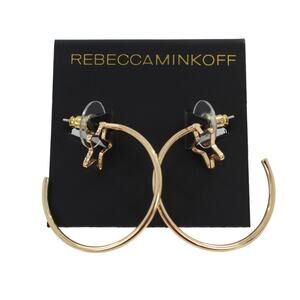 Rebecca Minkoff Gold Hoop Star Earrings $38 Tags #RM023